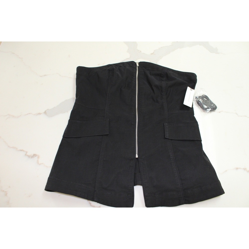 Anthropologie Strapless Convertible Zip Front Top Size Large New with‎ tags